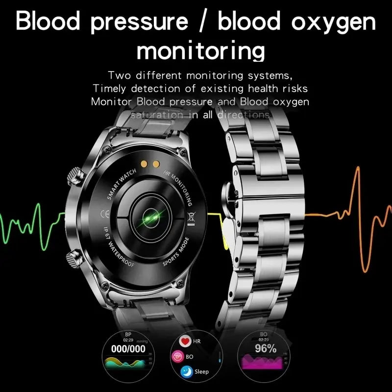 LIGE 2023 Smart Watch Men Full Circle Touch Screen Bluetooth Call Men Smartwatch Waterproof Sport Activity Fitness Watch+Box